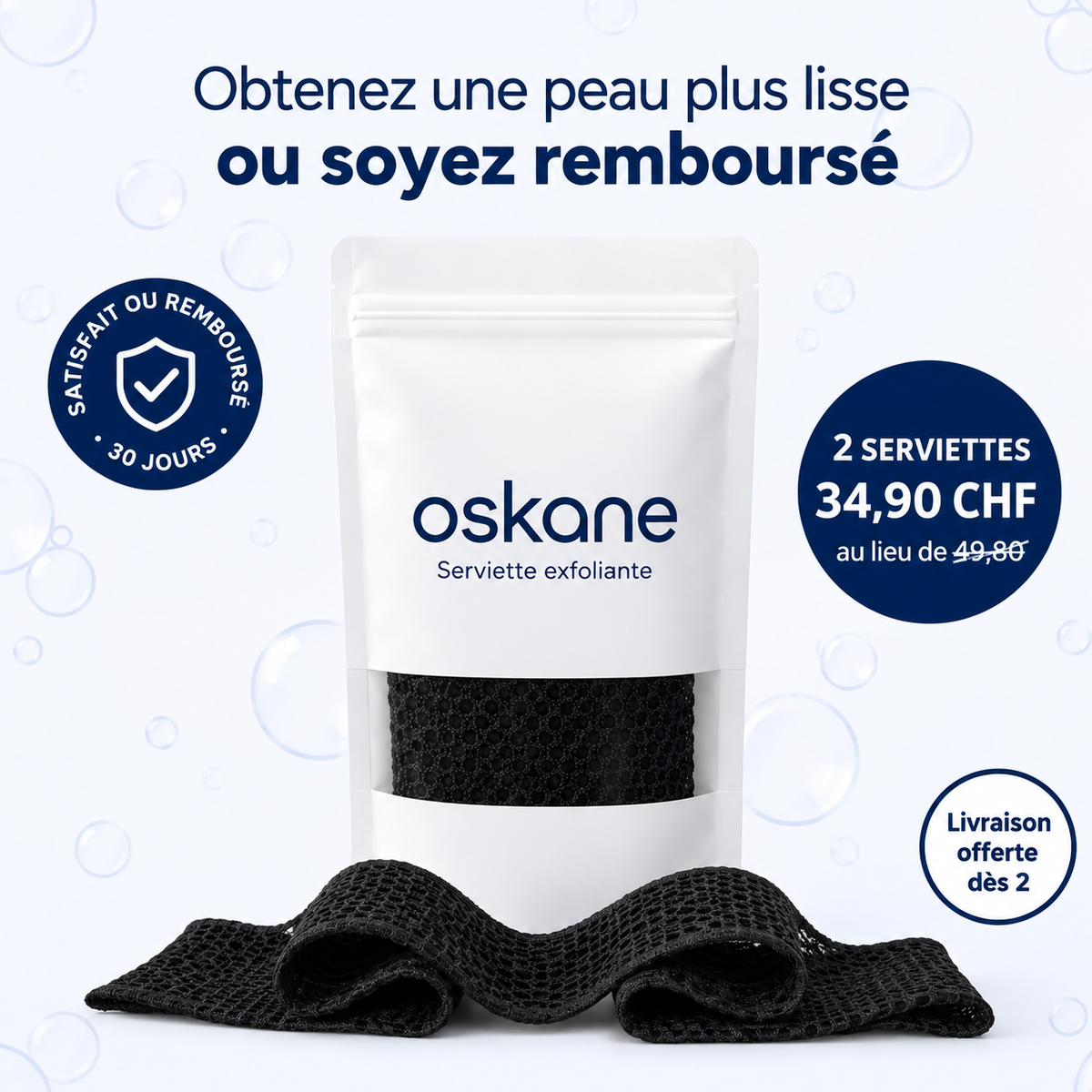 Serviette de douche exfoliante Oskane