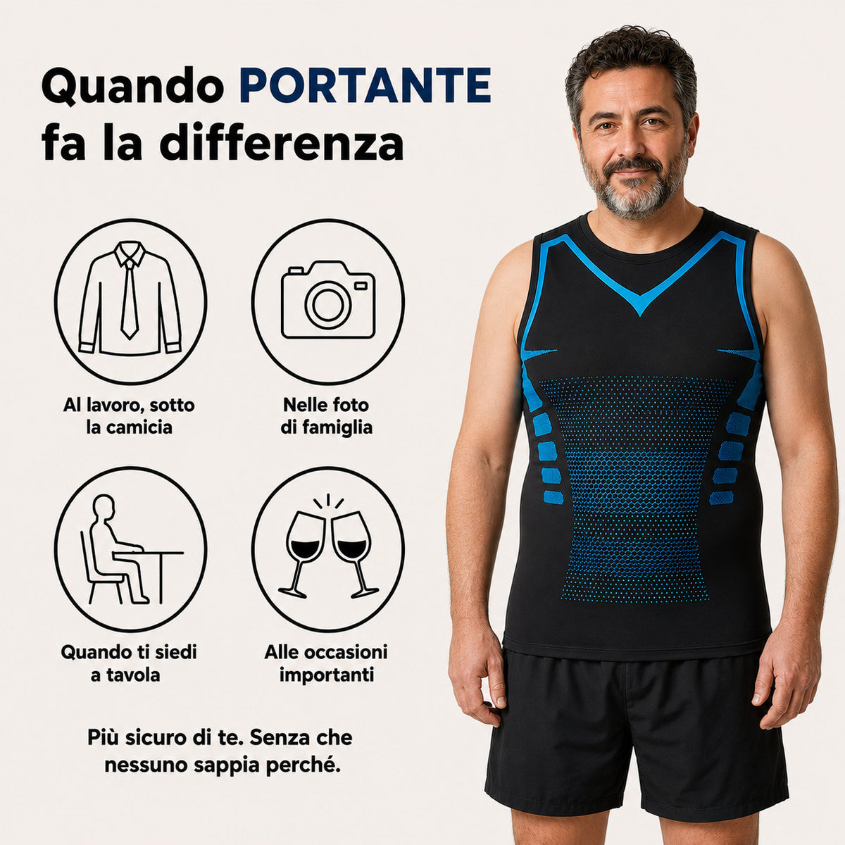 PORTANTE™ — Canotta Contenitiva Uomo