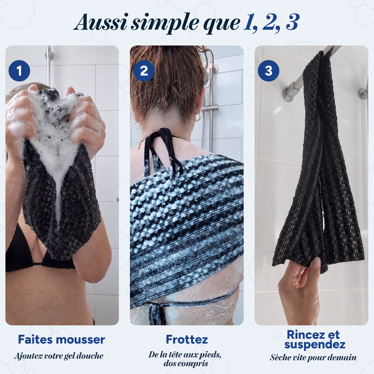 Serviette de douche exfoliante Oskane